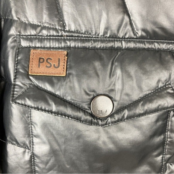 VTG PAUL SMITH JEANS Men’s METALLIC Black down PUFFER jacket Men’s Size S - Picture 11 of 12
